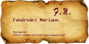 Fehérvári Mariann névjegykártya