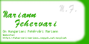 mariann fehervari business card